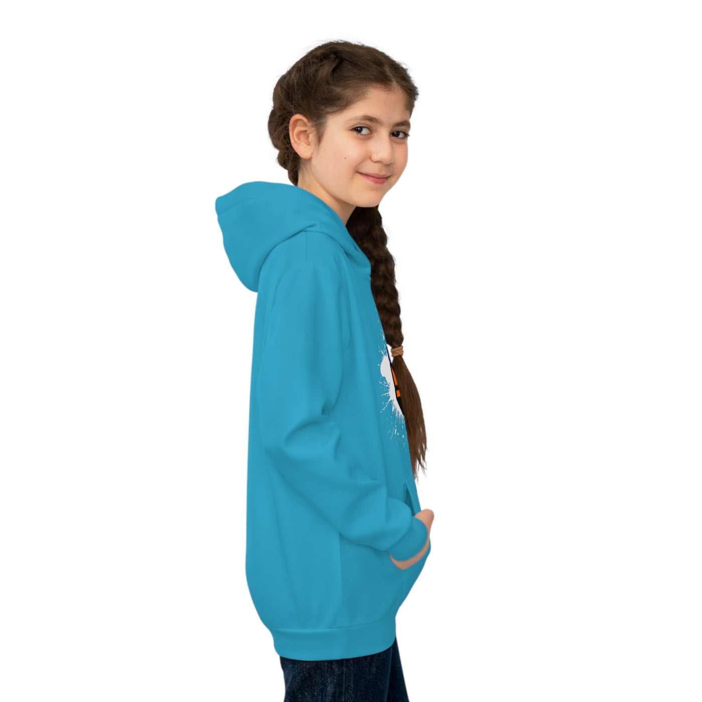 Colorful Crown Kids Hoodie (Turquoise) Sublimation