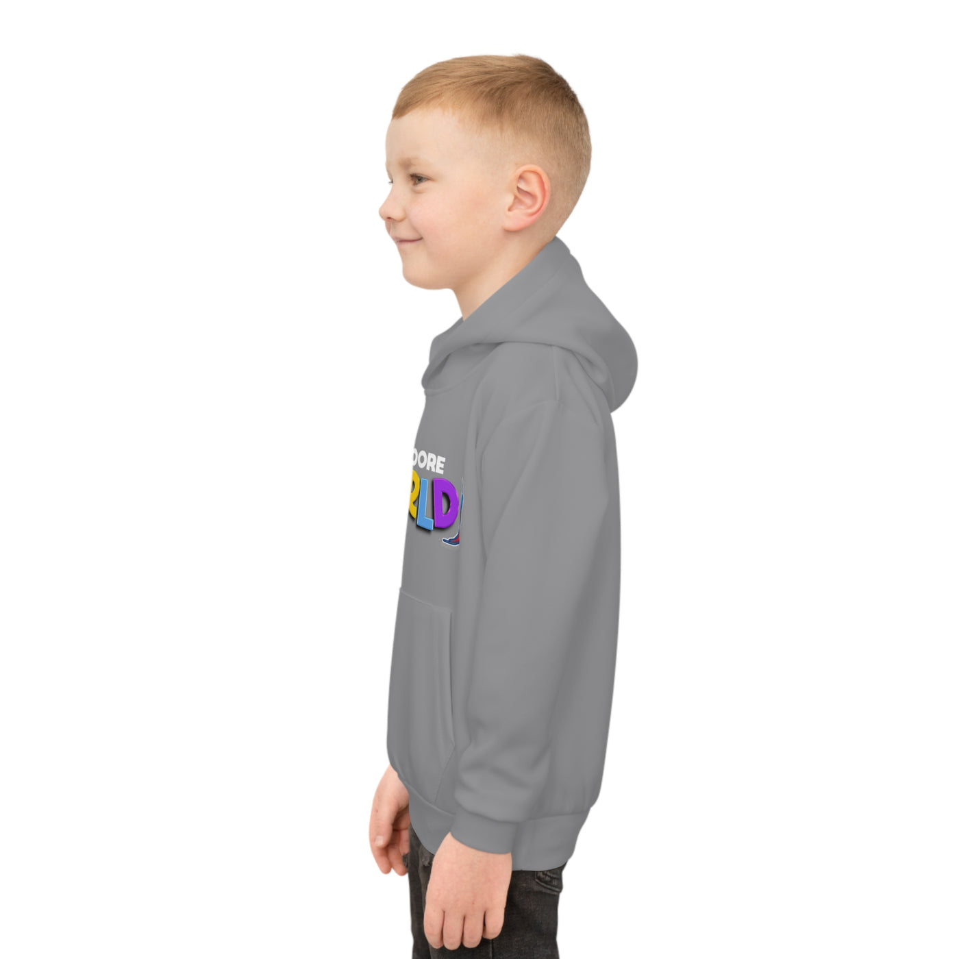 King Moore World Kids Hoodie (Gray) Sublimation