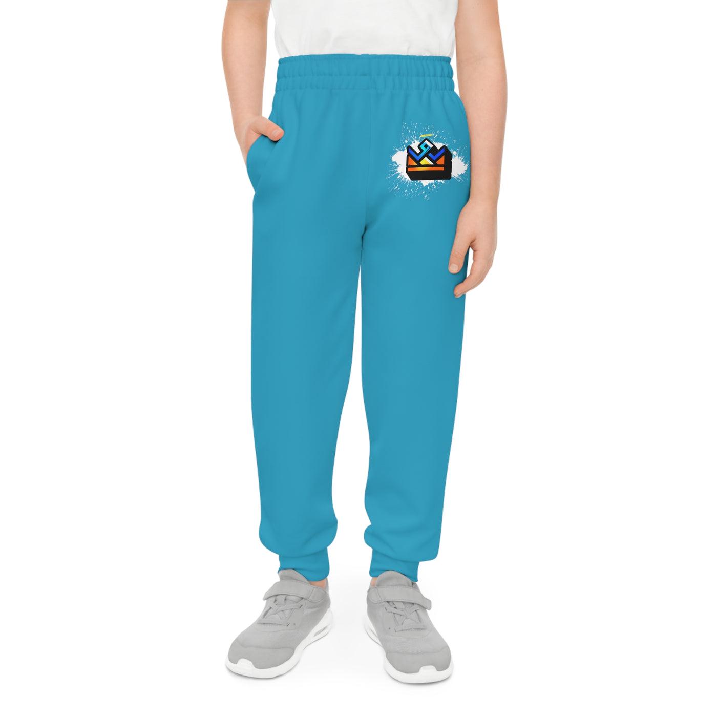 Colorful Crown Kids Joggers (Turquoise)