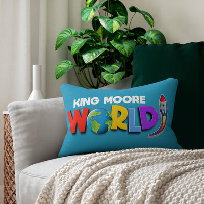 King Moore World Lumbar Pillow (Turquoise)