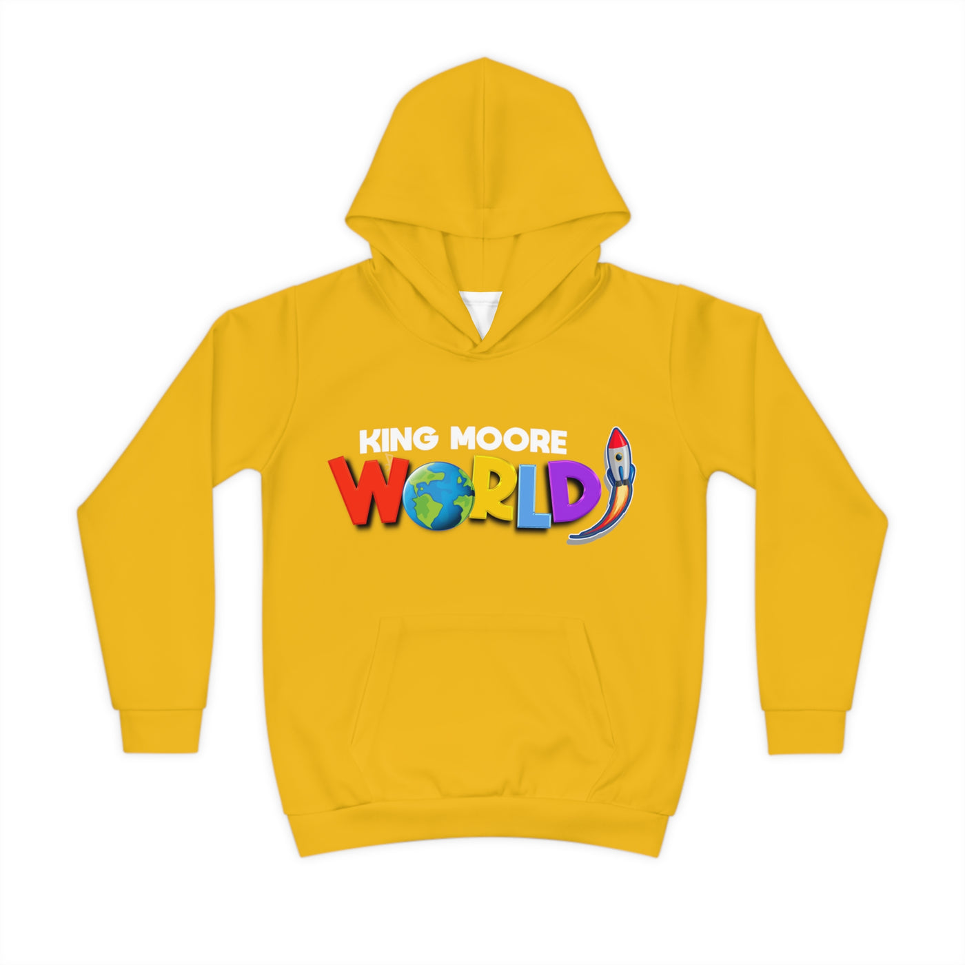King Moore World Kids Hoodie (Yellow) Sublimation