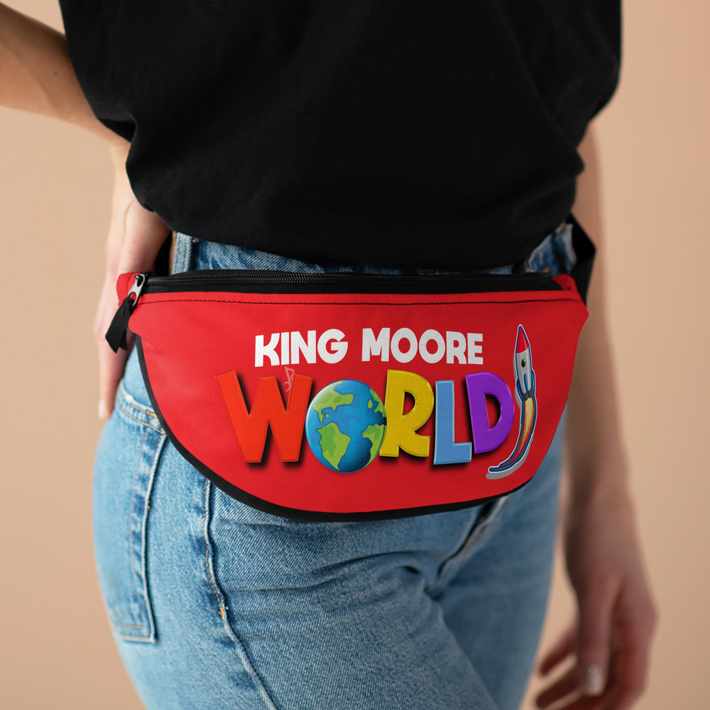 Small King Moore World Fanny Pack (Red)