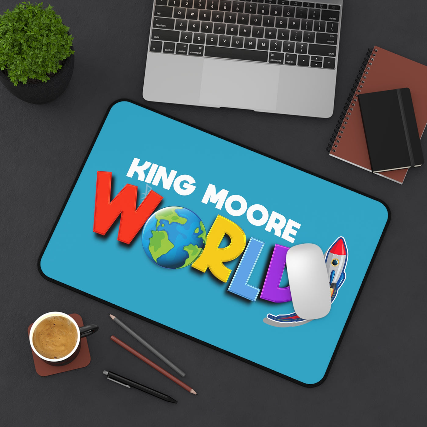 King Moore World Desk  Mat (Turquoise)