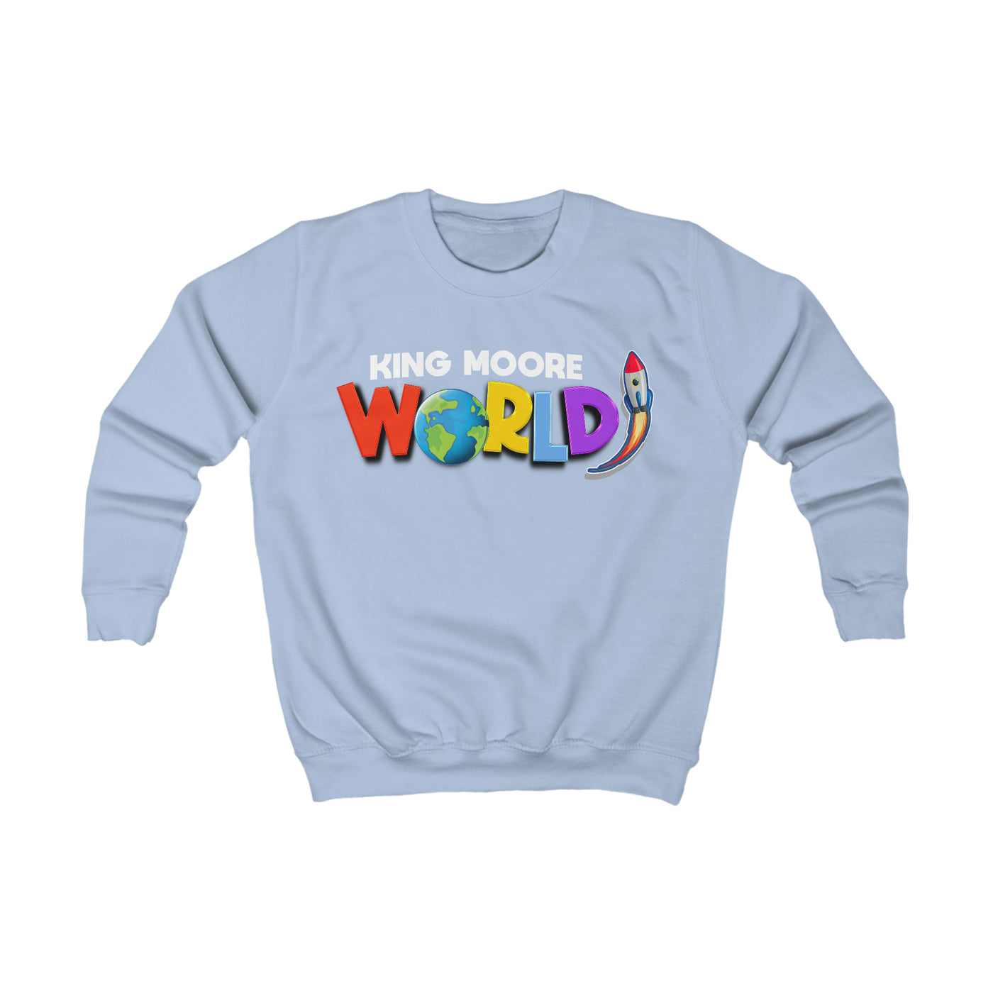 King Moore World Kids Sweatshirt  Blue Name (7Colors)