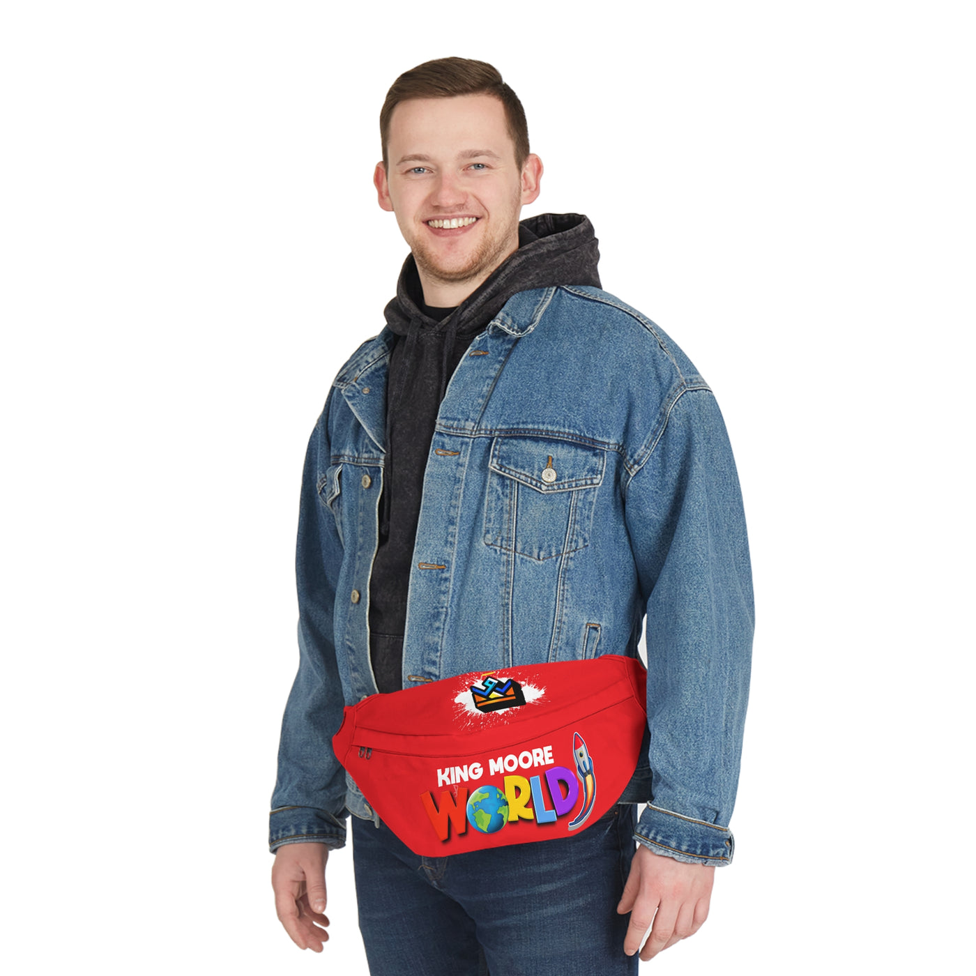 King Moore World Large Fanny Pack (Red)