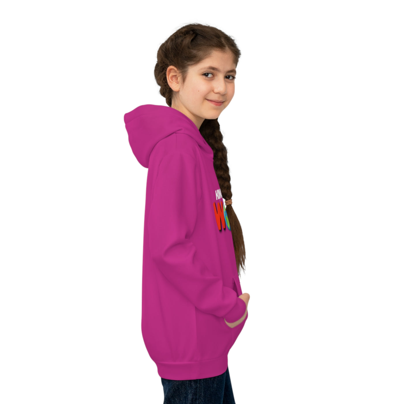 King Moore World Kids Hoodie (Pink) Sublimation