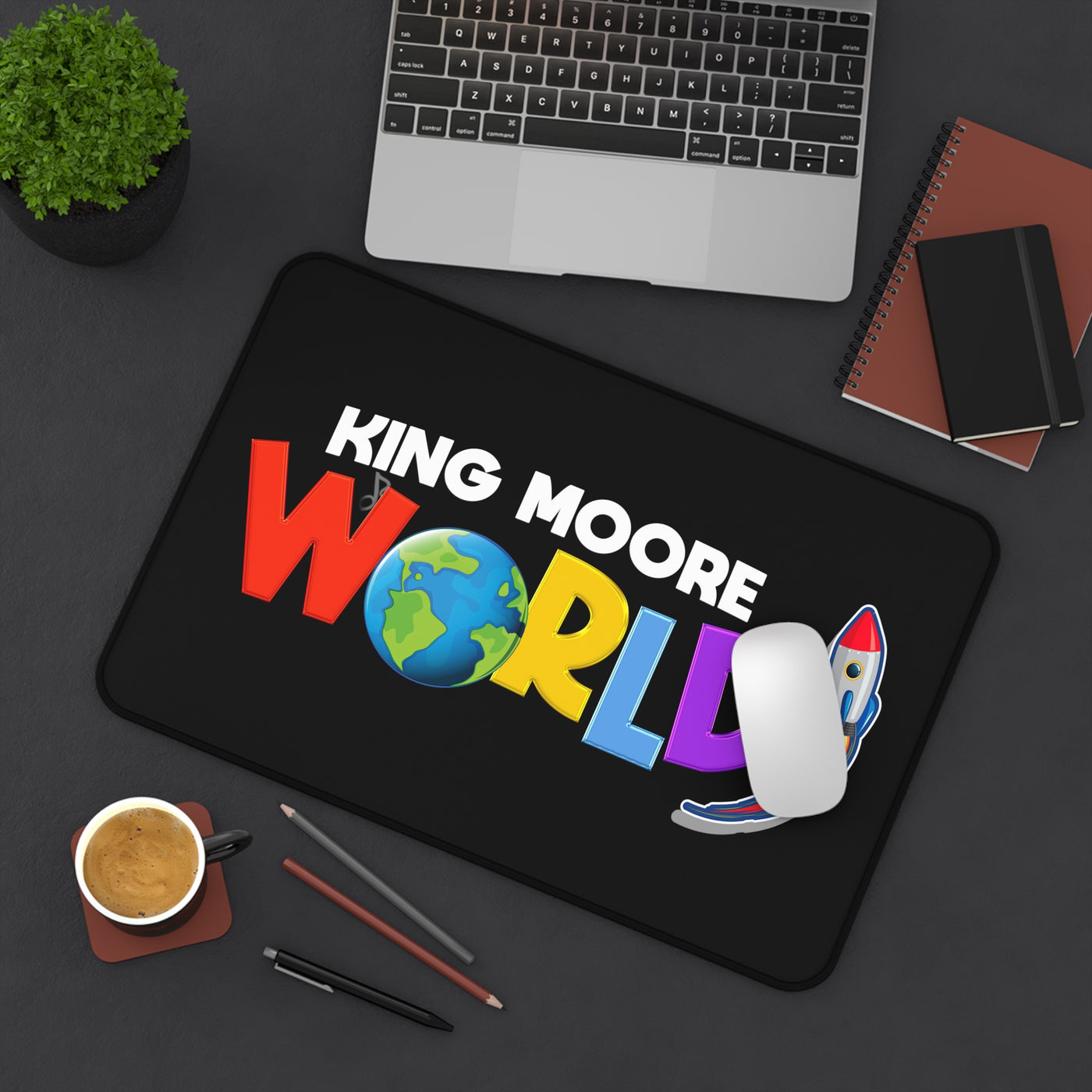 King Moore World Desk Mat (Black)