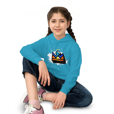 Colorful Crown Kids Hoodie (Turquoise) Sublimation