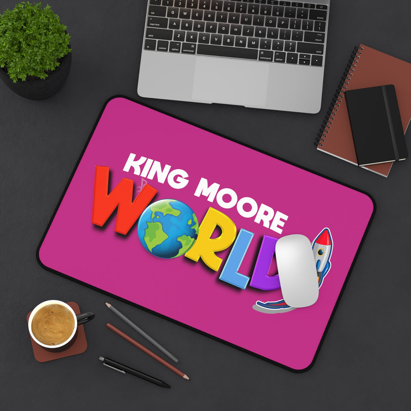 King Moore World Desk Mat (Pink)