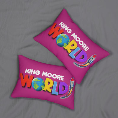 King Moore World Lumbar Pillow (Pink)