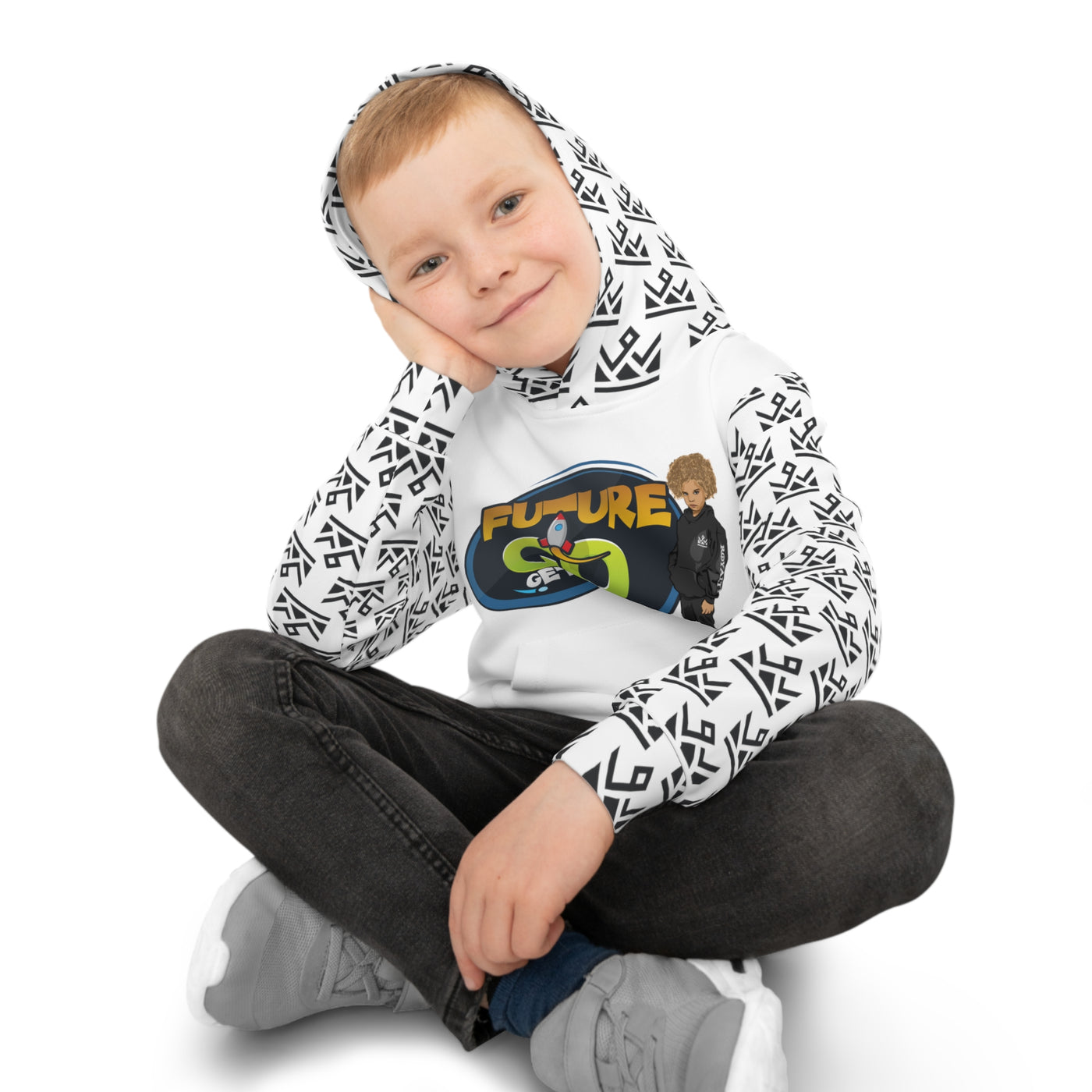 Future Go Getter  Kids Hoodie (White)  Sublimation